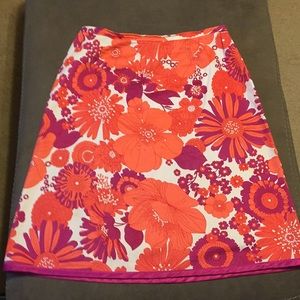 Classy Chadwicks Skirt.. Orange and purple floral
